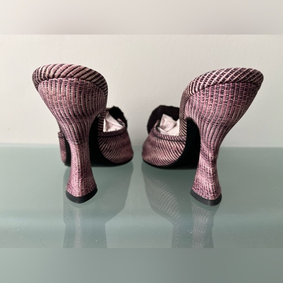 Vintage Prada Embellished Jeweled Night Out Slip On Heels Size 37.5 / US 7.5 - Picture 5 of 9